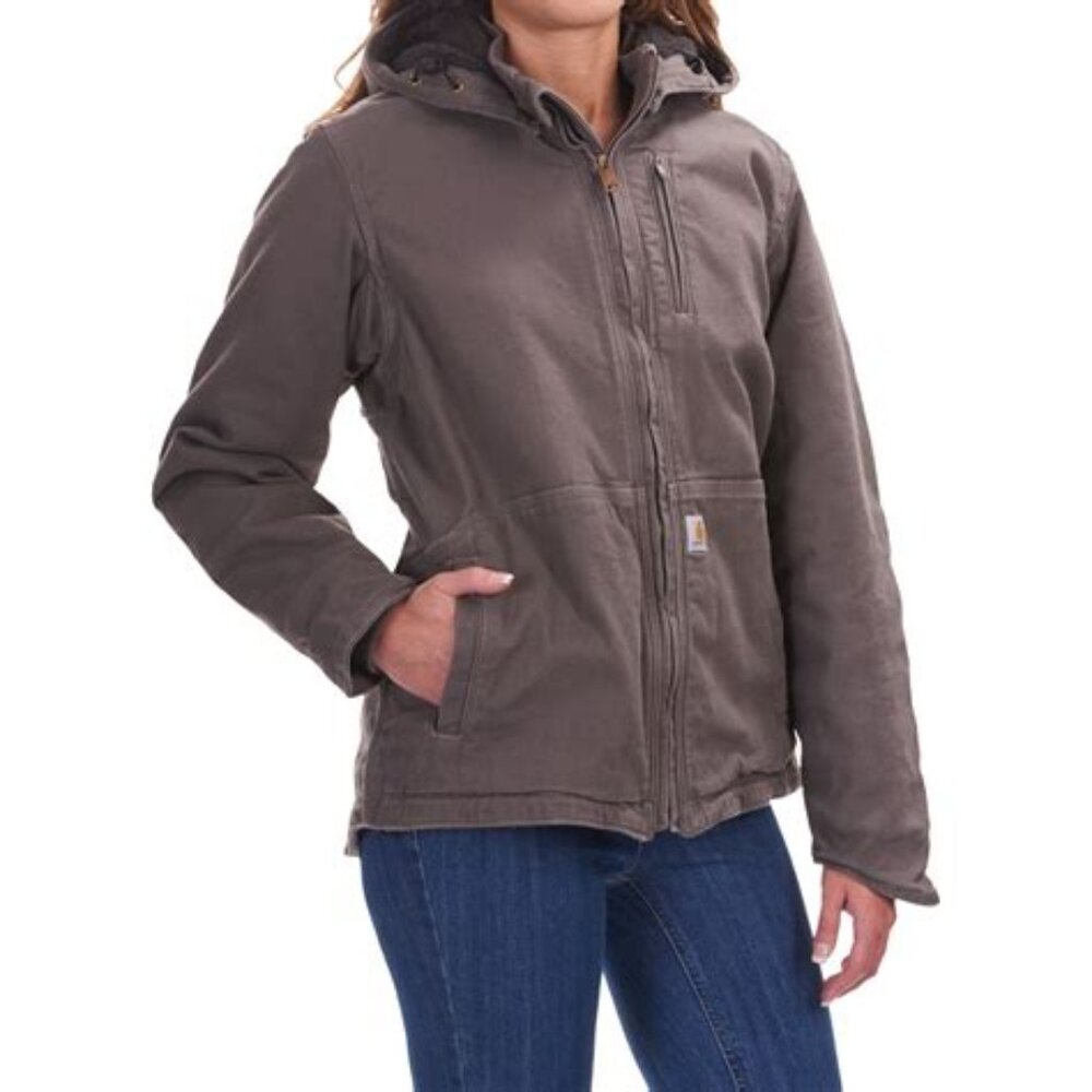 Carhartt Full Swing Washed Duck Sherpa Lined Jacket Sandstone Size Small